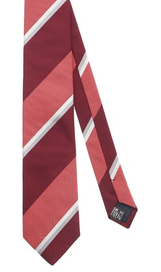 【洋服の青山】メンズ ネクタイ ピンク系 プレミアムレギュラータイ【HEAVY TWILL STRIPE】