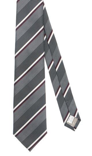 【洋服の青山】メンズ ネクタイ グレー系 プレミアムレギュラータイ【四ツ諸×SDGs】