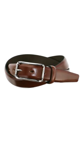 【洋服の青山】ブラウン系 ピンバックルメンズベルト【ITALIAN LEATHER】
