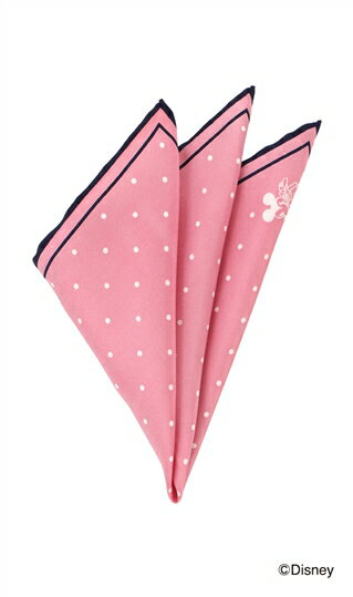 ピンク系 【ミッキーマウス スクリーンデビュー90周年】【数量限定記念モデル】ポケットチーフ