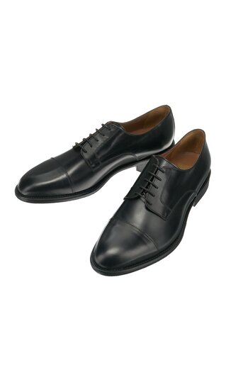 【洋服の青山】《最短当日発送》メンズ ビジネスシューズ 靴 革靴 ブラック系 黒 ストレートチップ 外羽根式 マッケイ製法 無地 ビブラム社製ラバーソール レザーソール【CALZOLERIA TOSCANA】