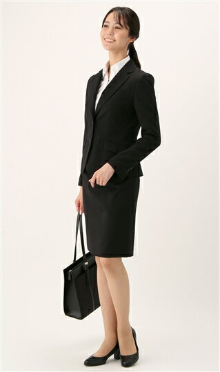 【洋服の青山】 オールシーズン用 ブラック系 2ボタン テーラード ジャケット【セット着用可】 n-line Precious レディース ジャケット ストレッチ 消臭 セットアップ リクルート スーツ 就活 830