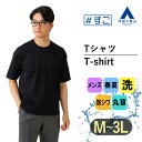 【洋服の青山】すごシャツ 綿100% Tシャツ 半袖 メンズ 春夏用 ブラック 黒 無地 大きいサイズ クルーネック シワになりにくい 形態安定 縮みにくい 型崩れしにくい 防シワ ビジネス カジュアル ビジカジ クールビズ トップス ティーシャツ かっこいい おしゃれ ブランド:A