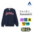 【洋服の青山】ロサンゼルス・エンゼルス アップリケ刺繍トレーナー メンズ ネイビー系 長袖 クルーネック ウォッシャブル 洗える 紺 春夏秋冬 mlb ギフト ...