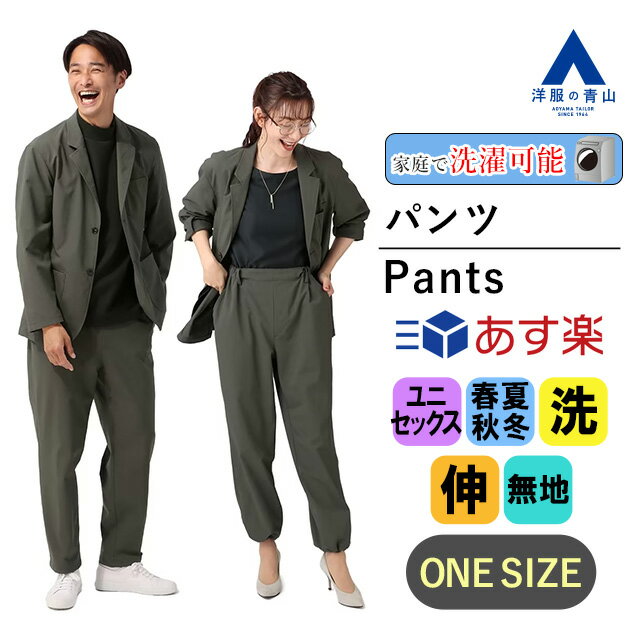 《あす楽》フリーサイズ｜ノータックパンツ メンズ オールシーズン グレー 無地 ウォッシャブル 洗える ストレッチ 伸縮 ズボン ボトムス カジュアル かっこいい おしゃれ BLUE PACKAGE