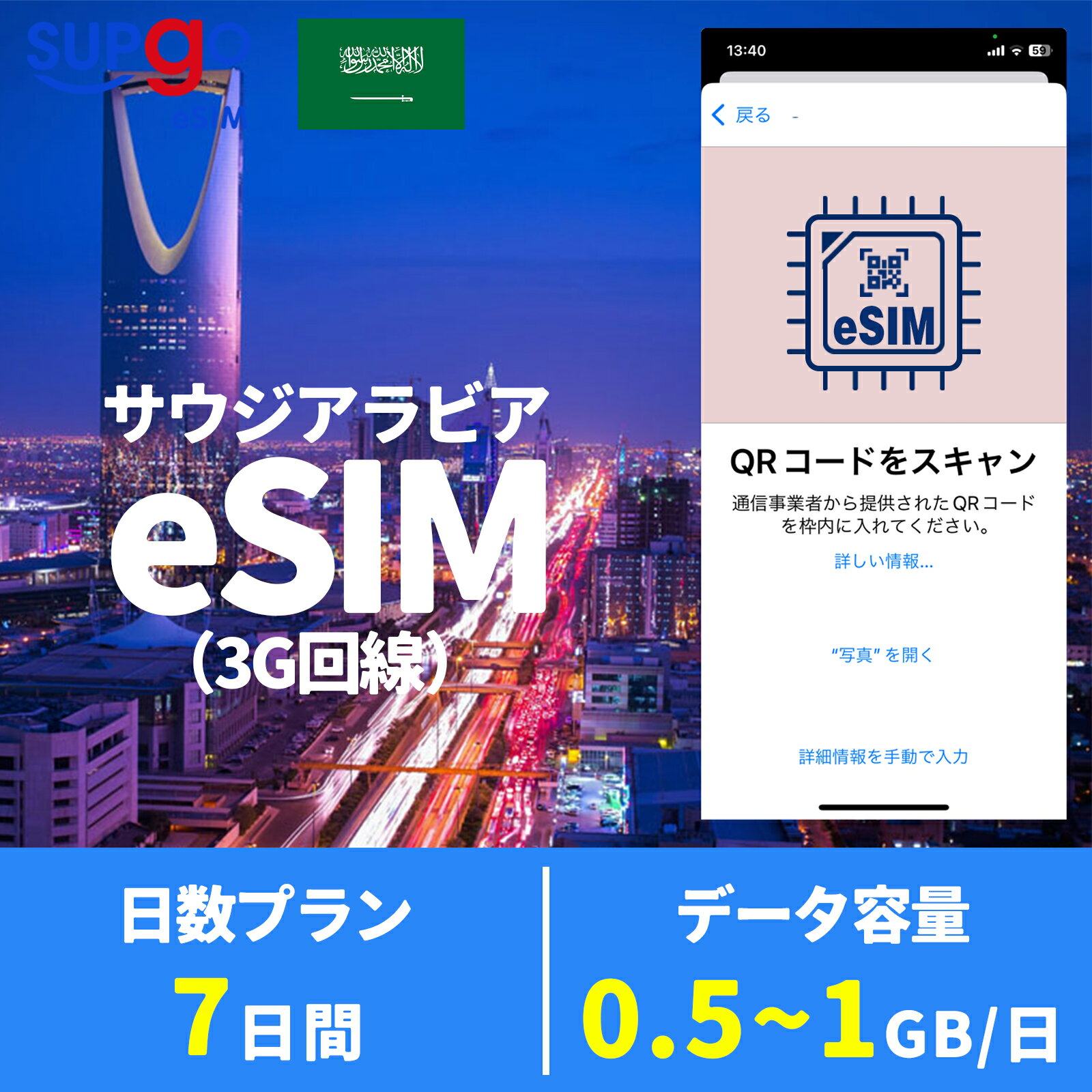 eSIM  ӥeSIM 7 1GB 500MB  Saudi Arabia ® ǡ̿ ץڥeS...