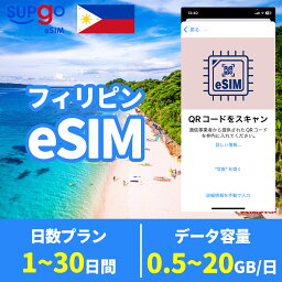 eSIM フィリピンeSIM 1GB 5GB 10GB 20GB 3日間 5日間 7日間 10日間 15日間 20日間 30日間 フイリッピン Philippines 高速 データ通信専用 プリペイドeSIM メールにてQRコード送信 順次発送 simカード 一時帰国 留学 短期 出張 使い捨て