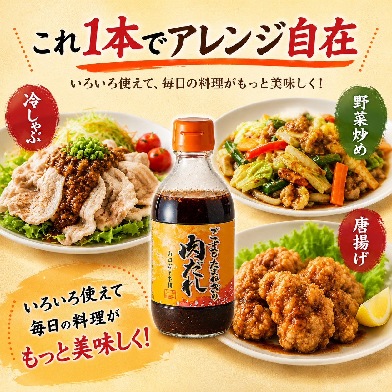 ごまと玉ねぎの肉だれ 330g 焼肉のたれ 万能だれ ごまだれ 玉ねぎだれ 焼肉 野菜炒め 唐揚げ 冷しゃぶ 調味料 山口ごま本舗 y-gomahonpo-10000005 山口ごま本舗 クレアツーワン サンプル画像3