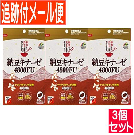 【3個セット】納豆キナーゼ 4800FU 80粒【メール便送料無料/3個セット】