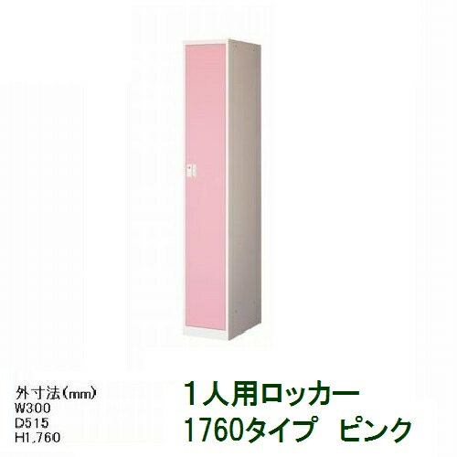 アルプススチール ロッカー 1人用 H1760mm ピンクタイプ [YMLKH-P] シリンダー錠 鍵付き 扉付きロッカー 【代引・後払い不可】【個人宅配送不可】【時間帯指定不可】【工事現場への配送不可】