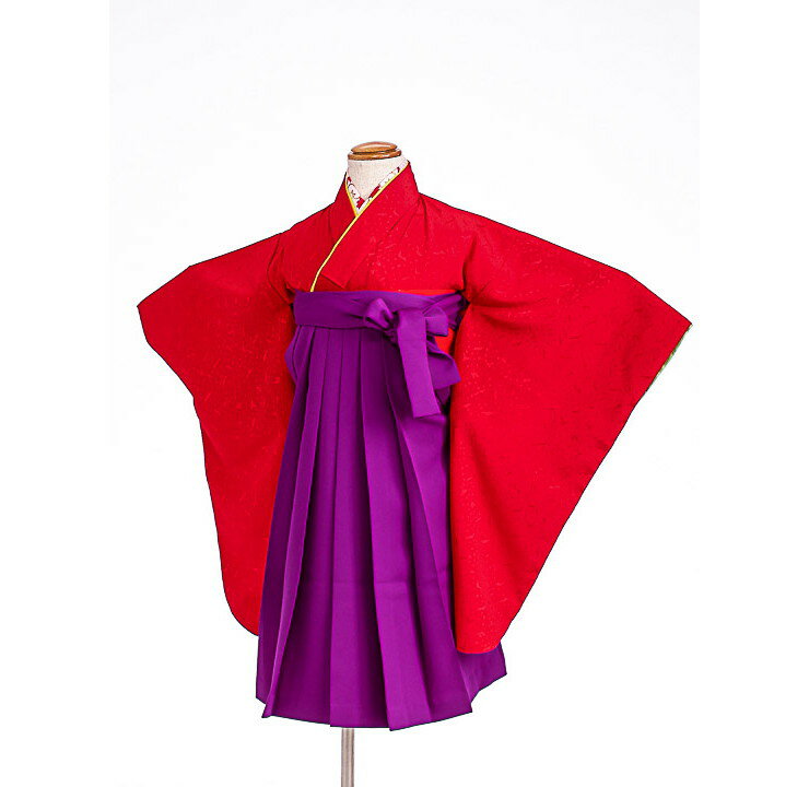 【レンタル】【あす楽】753 七五三 袴セット 3歳 フルセット 女の子 3歳 袴 レンタル 七五三 レンタル 753 七五三 女の子 七五三 レンタル M307 赤無地／紫無地 3歳女の子 753 七五三 子供 七五三 袴セット 3歳 女の子 往復送料無料【0APM307】