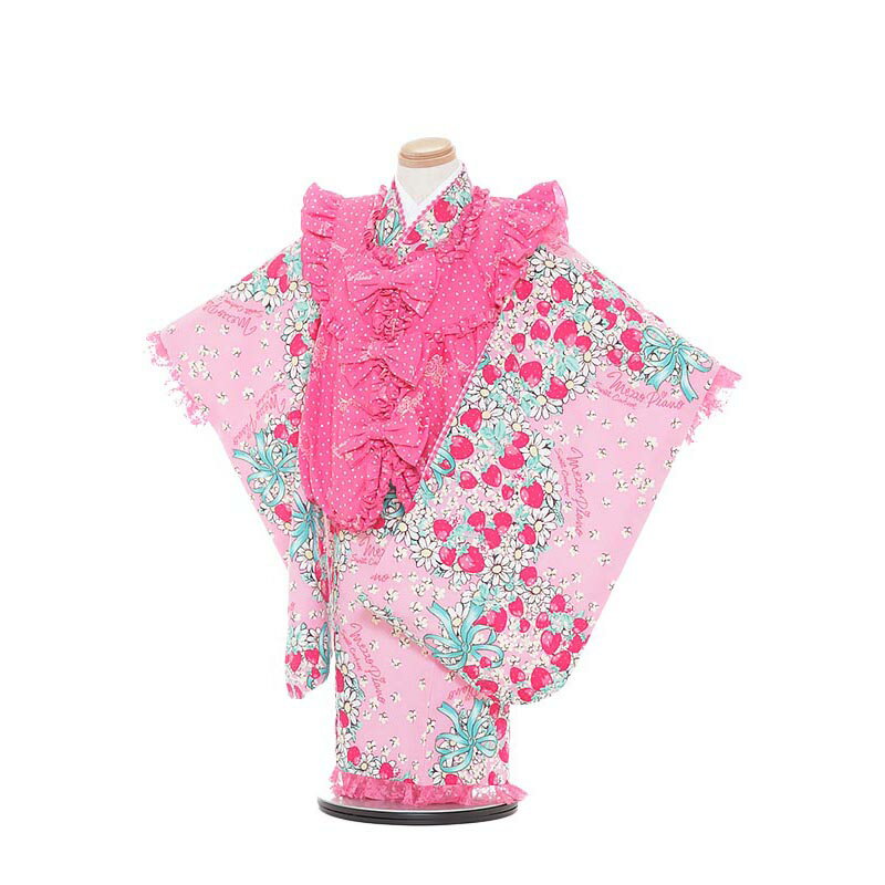 【レンタル】【あす楽】七五三 着物 3歳 被布 セット 753 七五三レンタルA361 Mezzo Piano ピンク×ピンク 3歳 女児 被布 七五三 三歳女...