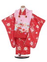 【レンタル】【あす楽】着物 3歳 被布 セット 753 七五三レンタルK308 ピンク×赤 花薬玉 3歳 女児 被布 七五三 三歳女児 きものレンタル 子供 往復送料無料【0APK308】(4)
