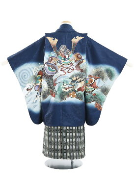 【レンタル】【あす楽】かんたん七五三 簡単着付 マジックテープ 753|七五三 5歳 レンタル|七五三 着物 男の子 N517 兜に龍 5歳男の子|子供|七五三 5歳児 袴 往復送料無料【0AON517】