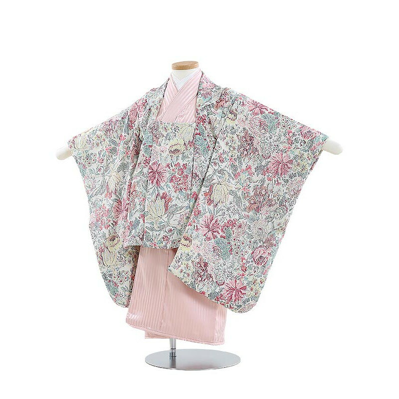 【レンタル】【あす楽】着物 3歳 女児 被布 セット 753 七五三レンタル Y330 袖付き被布 ゴブラン調洋花 七五三 三歳女児 きものレンタル 子供 往復送料無料【0APY330】