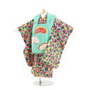 【レンタル】【あす楽】着物 3歳 被布 セット 753 七五三レンタル 3115 LILLI 緑×紫 梅 3歳 女児 被布 七五三 三歳女児 きものレンタル 子供 往復送料無料【0AP3115】