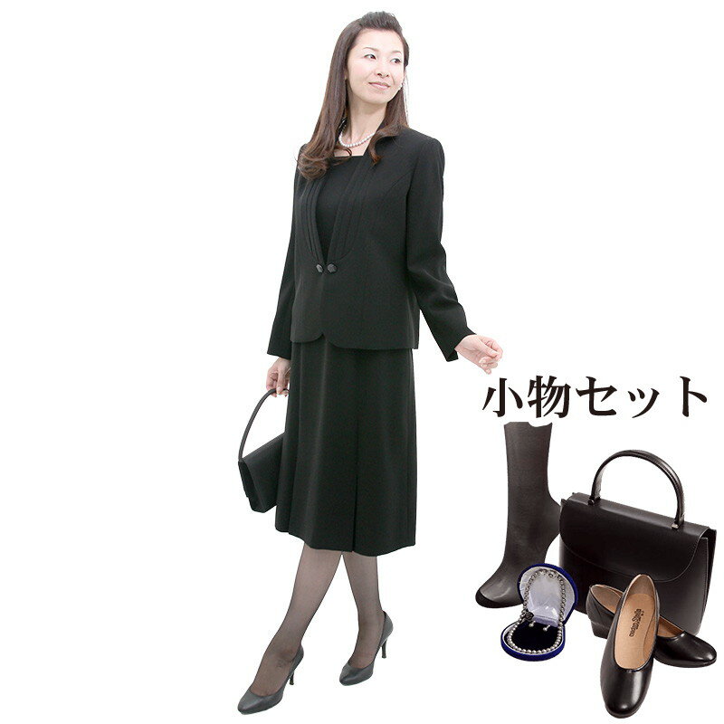 【レンタル】当日発送 [フルセット]喪服 レンタル 礼服 レンタル〔305〕ブラックフォーマル アンサンブル　ワンピース レンタル[お通夜][ご葬儀][法要][卒業式][卒園式]{11号}{13号}{15号}{17号}{5}{6}[前ファスナー][授乳]{7分袖}[l]【0AZY305】