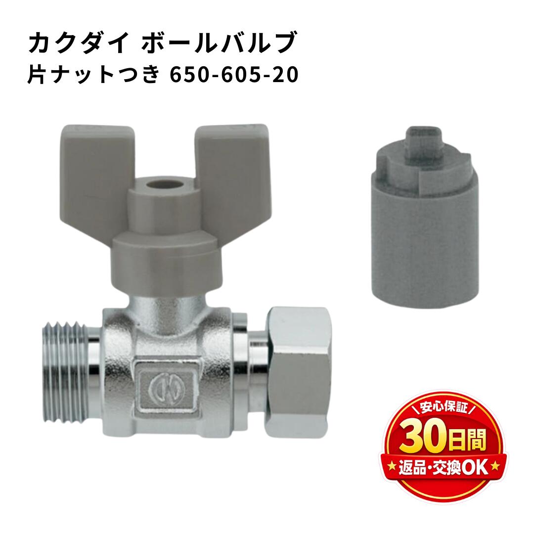 カクダイ ボールバルブ 20A 650-605-20 片ナット付き KAKUDAI 給水バルブ 水道バルブ 配管バルブ 止水栓 水道部材 配管用品 修理 交換 DIY
