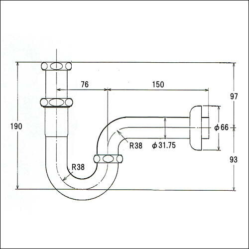 32 Pトラップ（排水金具ナシ） SY-18P 2