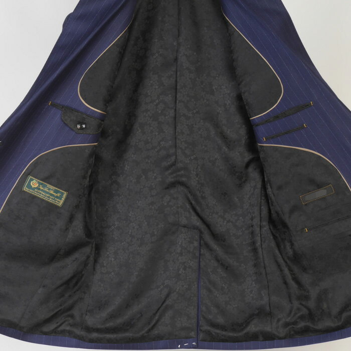 スーツ【Loropiana】 ロロピアーナ 「AUSTRALIS」 Soft touchノータック ビジネススーツ メンズ 【A/AB体】 紺・ストライプ 45000 bi tRS6058