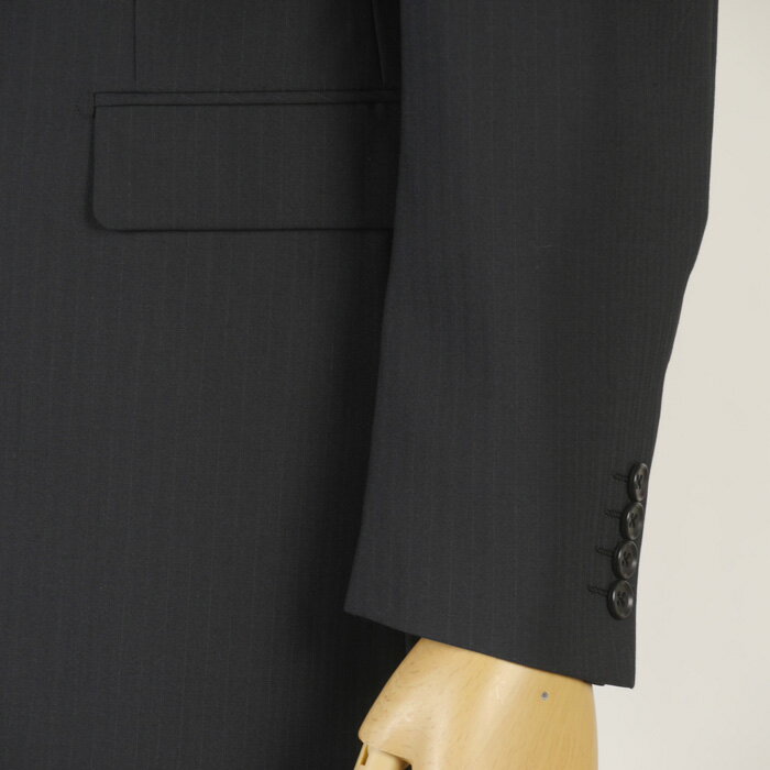 ビジネススーツ メンズ2パンツスーツ ノータック洗えるパンツ 黒ストライプ 27000 la tRS7051