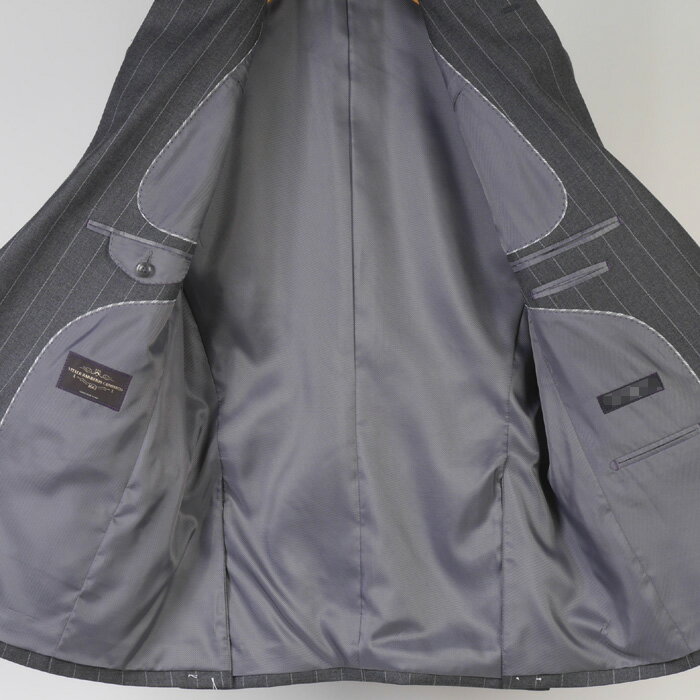 スーツ3ピース 【CANONICO】カノニコ 上質ウール100％ノータック ビジネススーツ メンズ 【AB4/AB5】 グレーストライプ 32000 bi tRS8017