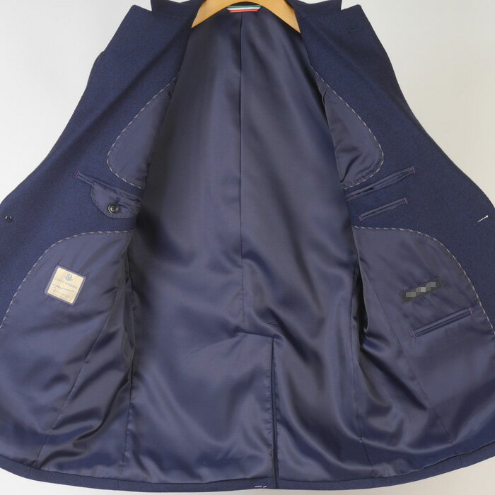 スーツ【GARLO BARBERA】カルロ・バルベラノータック スリム ビジネススーツ メンズ【A体】青紺織り柄 36000 bi tRS8058a