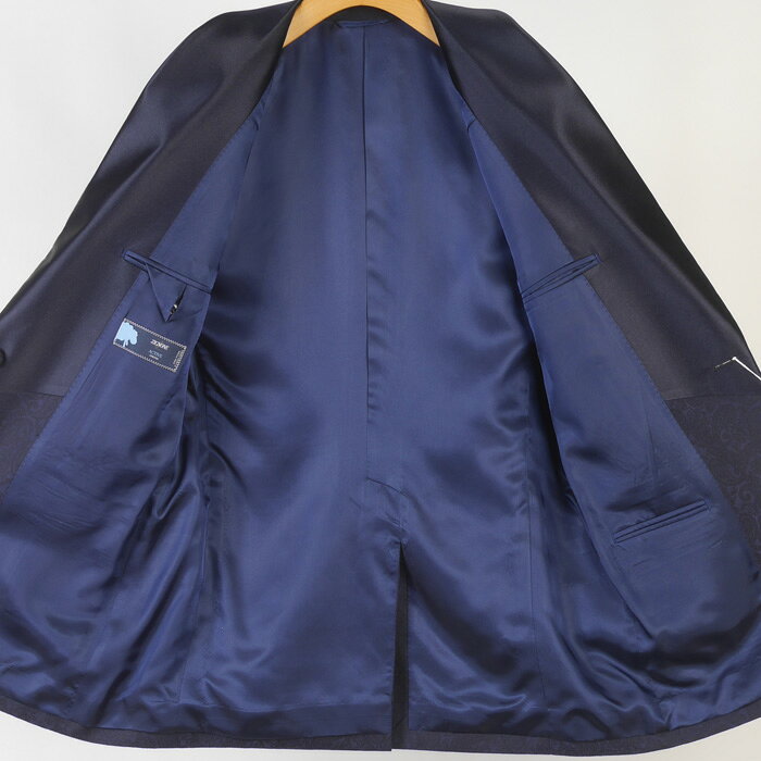フォーマル ジャケットジニョーネ 【ZIGNONE】 ショールカラー ジャケット メンズシングル1釦 【ALサイズ】 ミッドナイトブルー ペイズリー柄 19800 STJ7214-rev-