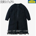 Super 120's 国産ウール100% Wフェイス ノーカラーコート【M/L】16800 pl71302