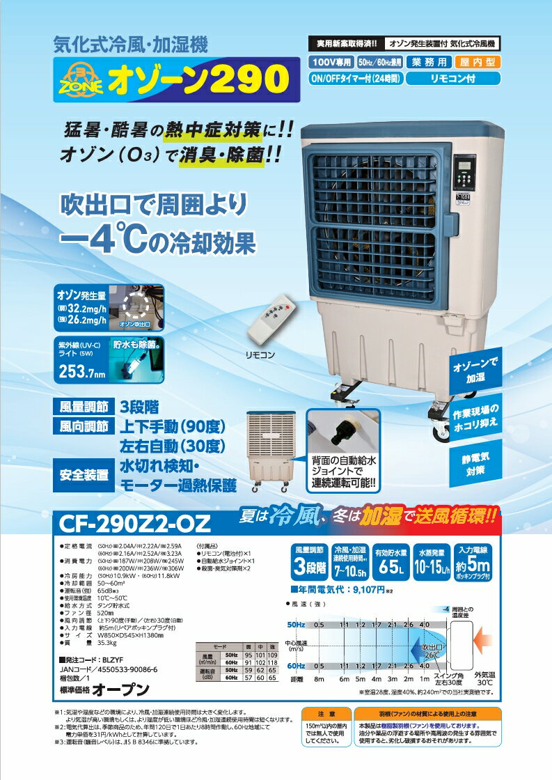 楽天市場】日動工業 気化式大型冷風機 クールファン cf-290nの通販