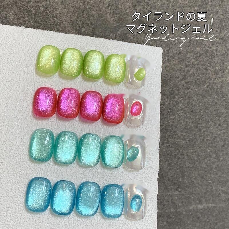 新色発売 TAILANDEマグネットジェル ROLITAマグネットジェル タイランデの夏 氷晶マグネットジェル 7色 まるでセラミック 超微粒 5ミクロン マグネットネイル カラージェル ジェルネイル クリアカラー ネイルジェル アートジェル ジェルネイル用品 爪 カラージェルネイル