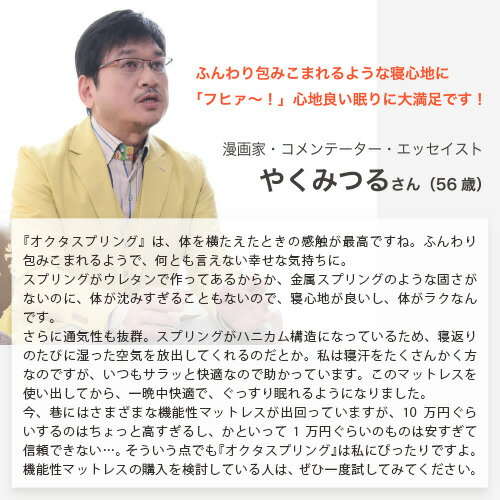 【送料無料】マットレス ピローセット シングル 通気性 『オクタスプリング』【ヤーマン公式】世界累計販売枚数600万枚突破の快眠マットレス。お使いの寝具の上に敷くだけ。「首・肩・腰」の悩みを解放。(YA-MAN) オクタスプリング シングル ピローセット