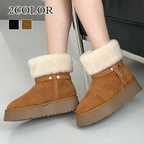 【マラソン最大2000OFF】2色防寒ブーツ レディース 冬 シューズ 中ファー ブーツ 防寒 スニーカー 厚底 ファーシューズ レディース 中ファー ブーツ 中綿入り シューズ 冬 ハイカット ショートブーツ 防寒 スノーブーツ 雪 靴 厚底 くつ 内ファー
