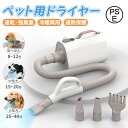 【期間限定最大P5倍+100OFF】ペット用ドライヤー 犬用ドライヤー 強力風量 温度調節 4つノズル付き ホース 安全保護機能 静音 犬猫対応 温度調整 大風量 乾燥機 業務用 犬 ブロワー