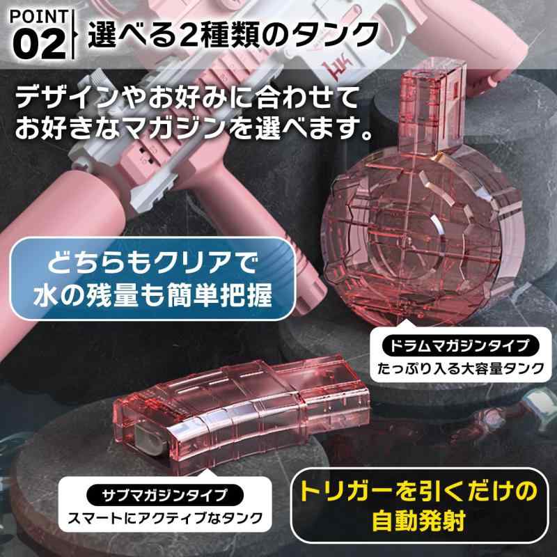 【マラソン最大2000OFF】電動式連射水鉄砲 自動ウォーターガン 光る 発光 超強力飛距離 高速連続 発射式 電動水ピストル 水鉄砲合戦 水遊び 夏祭り 子供 大人兼用 海水浴 お風呂 プール 川 遊び 水鉄砲 3