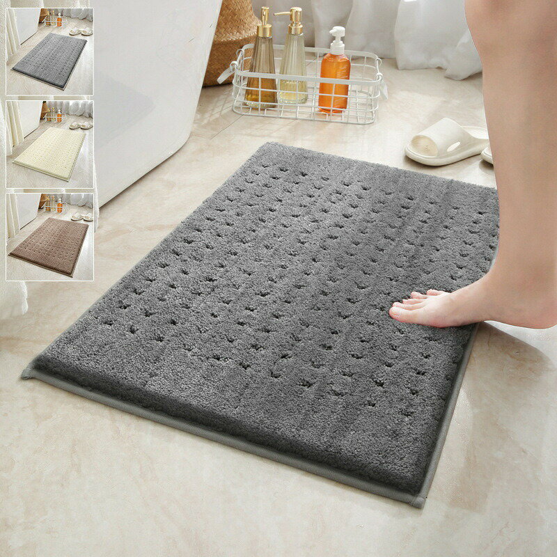 【最大P5+100OFF】バスマット 玄関マット ドアマット 足ふきマット 足拭き エントランス 寝室 トイレ 浴室 洗面所 階段マット 吸水 滑り止め 防音対策 水洗い キズ防止 快適 ふわふわ シンプル おしゃれ ホテル 温泉民宿 洗面 お風呂 4colors