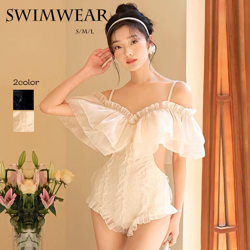 【最大2000OFF】フリル 水着 レディース 大きいサイズ 体型カバー ワンピース 盛れる オトナ女子 大人 ママ水着 韓国 シンプル オールインワン フィットネス水着 ぽっちゃり カバーアップ おしゃれ 体系カバー 20代 30代 40代 50代 60代 大人セクシー