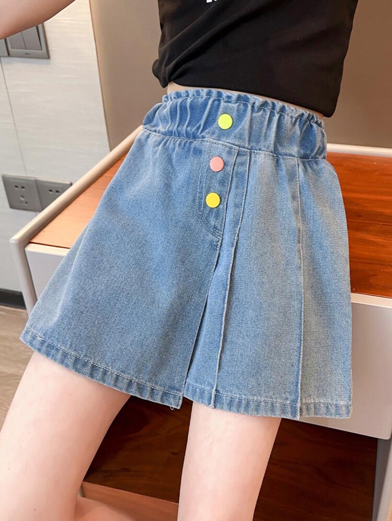 キュロット スカート ショートパンツ 半ズボン キッズデニムパンツ 子供服 デニム...