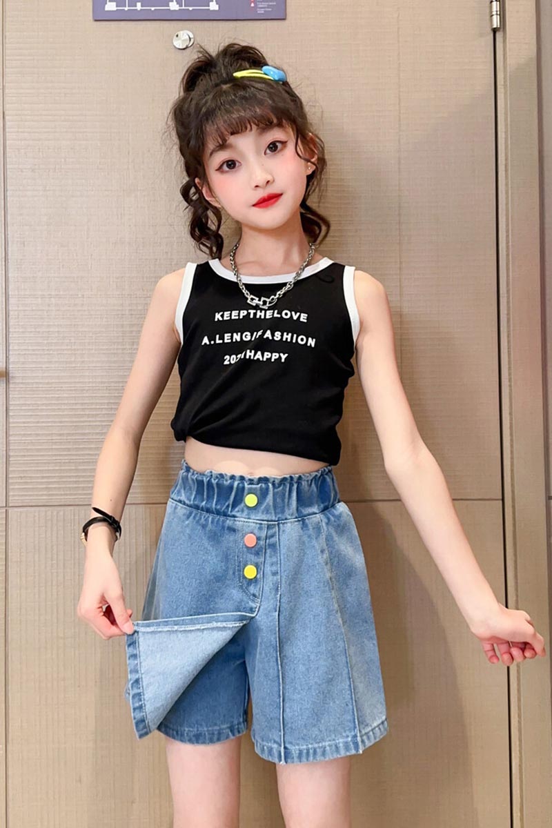 キュロット スカート ショートパンツ 半ズボン キッズデニムパンツ 子供服 デニム...