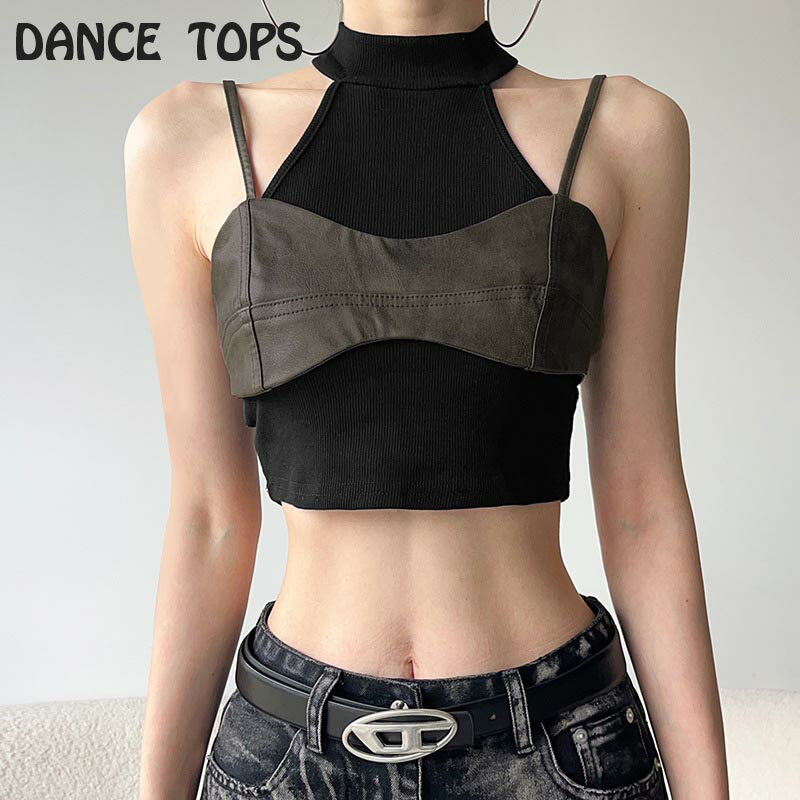 ダンス衣装 トップス 韓国 ダンス 衣装 へそ出し カットソー レディース 韓国ファッション タンクトップ ノースリーブ ファッション ヒ..