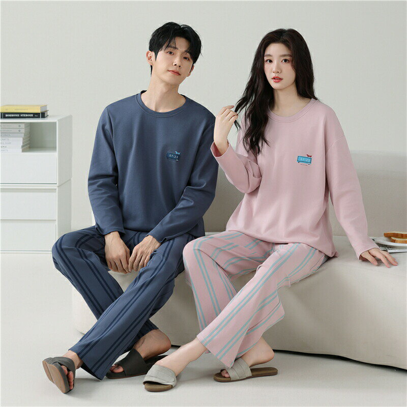 【最大P5】ペア パジャマ 長袖 男女2着 セット 綿100％ アニメ かわいい セットアップ カップル 春 秋 長袖トップス ルームウェア クルーネック 冬 コットン ペアパジャマ 結婚祝い プレゼント お祝い おもしろ 春秋 夫婦 ギフト 上下セット