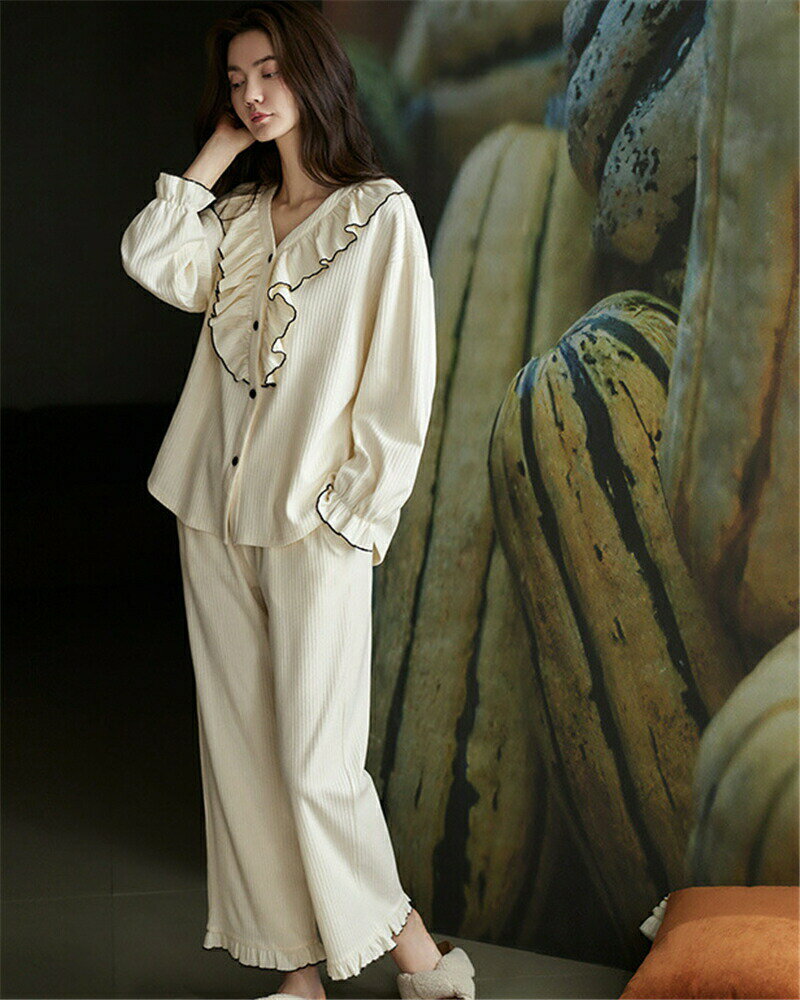 【SS10%OFF】ペア パジャマ 長袖 男女...の紹介画像3