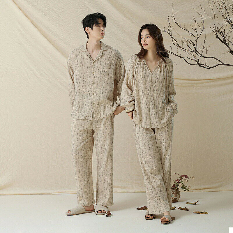 【最大P5】ペア パジャマ 長袖 男女2着 セット 綿100％ セットアップ カップル 秋 長袖トップス ルームウェア 前開き 冬 コットン ペアパジャマ 結婚祝い プレゼント お祝い おもしろ 春秋 夫婦 ギフト 上下セット レディース 部屋着 メンズ