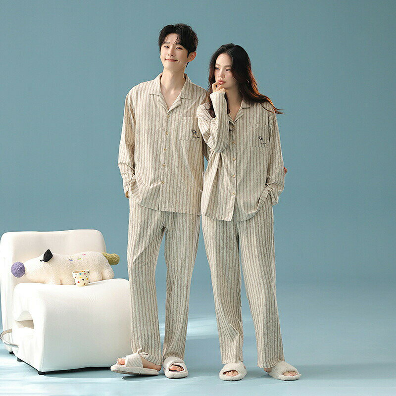 【最大P5】ペア パジャマ 長袖 男女2着 セット 綿100％ レトロ セットアップ カップル 抗菌 ストライプ 秋 長袖トップス 高級 ルームウェア 前開き 冬 コットン ペアパジャマ 結婚祝い プレゼント お祝い おもしろ 春秋 夫婦 ギフト