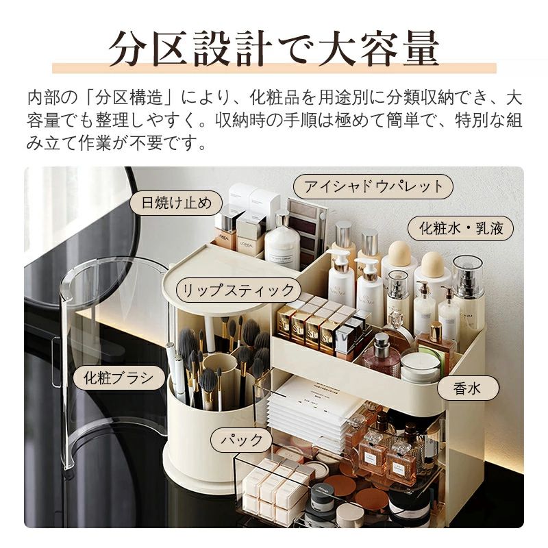 【最大2000OFF】大容量コスメボックス メイクボックス メイク道具収納 化粧品収納...