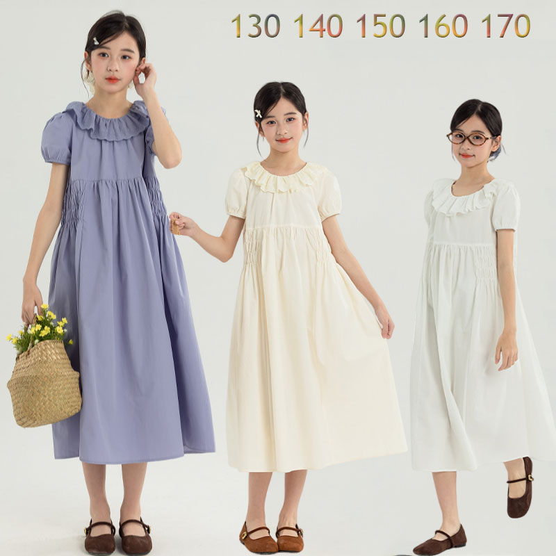 Dresses - 子供服 女の子 ワンピース 夏服 ガールズ 夏 普段着 ワンピース ロング丈 サンドレス 子ども お揃い ジュニア ワンピース 涼しげ 可愛い 姉妹 写真用 通学 海外旅行 ロングワンピース130cm 140cm 150cm 160