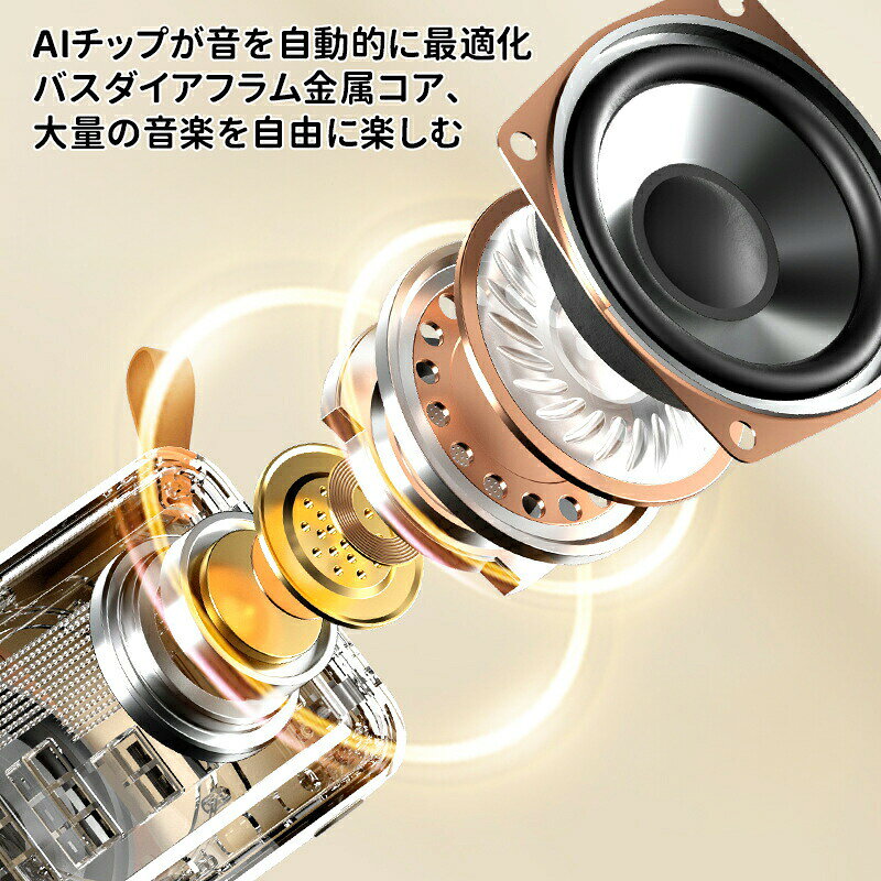 日用雑貨ヤブーショップ楽天市場店のカラオケ マイク スピーカーセット ワイヤレスマイク カラオケマイク bluetooth 拡声器スピーカー スピーカー 充電式 家庭用 カラオケセット テレビ スピーカー 手元 低音強化 高音質 持ち運び便利 イベ｜アングル2