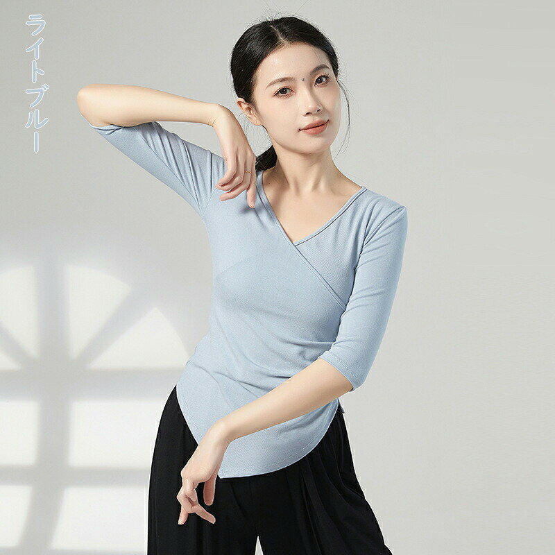 日用雑貨ヤブーショップ楽天市場店のベリーダンス 衣装 フラメンコ衣装 トップス 女性 単品 モダンダンス ラテンダンス衣装 社交ダンス レッスンウェア 競技着 七分袖 練習着 ステージ 衣装 演出着 ダンストップス コスプレ イベント カジュアルステージ衣装｜アングル3