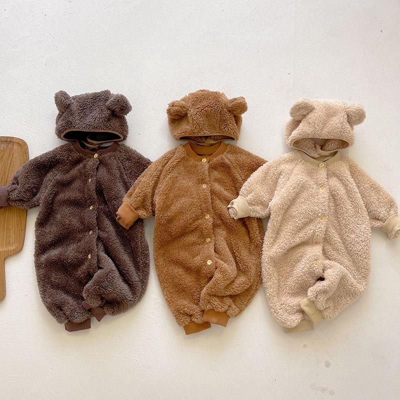 ロンパース ベビー カバーオール もこもこ 着ぐるみ くま 着ぐるみクマ コスプレ もこもこ 防寒着 ベビー着ぐるみクマ プレゼント 冬 秋 防寒 オールインワン 新生児 おしゃれ キッズ プレゼント お出かけ 子供服 クリスマス