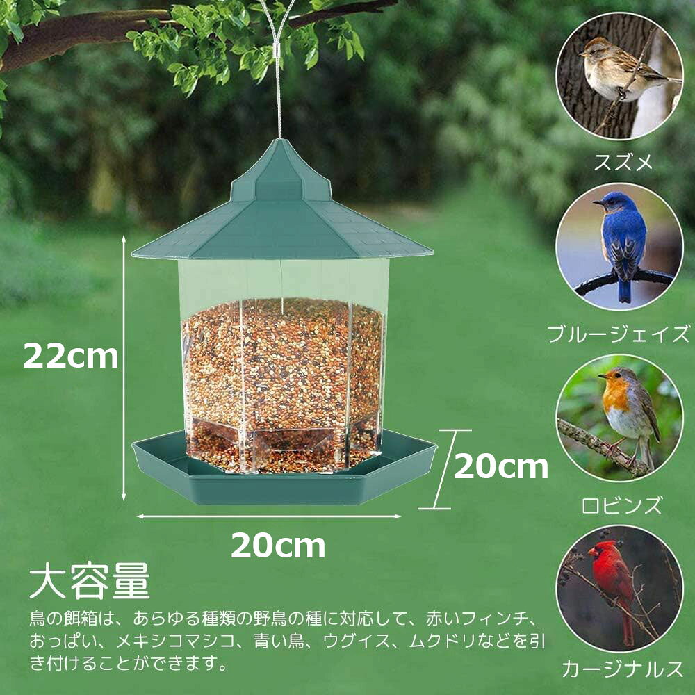 ＼マラソン最大2000OFF／バードフィーダー 野鳥 文鳥 観察 給餌器 餌台 えさ場 吊...